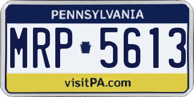 PA license plate MRP5613