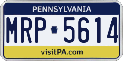 PA license plate MRP5614