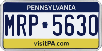 PA license plate MRP5630