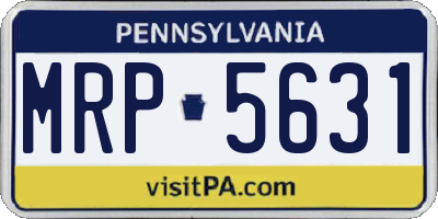 PA license plate MRP5631