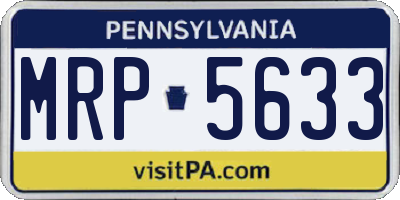 PA license plate MRP5633