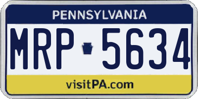 PA license plate MRP5634