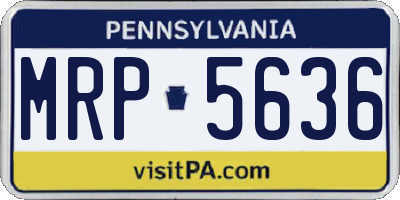 PA license plate MRP5636