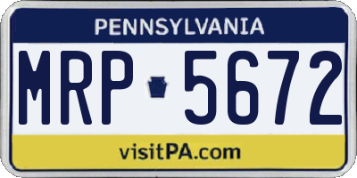 PA license plate MRP5672