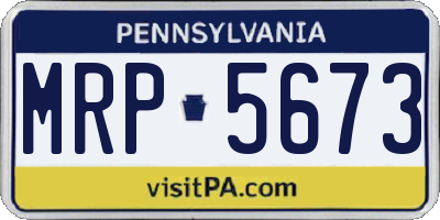 PA license plate MRP5673