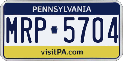 PA license plate MRP5704