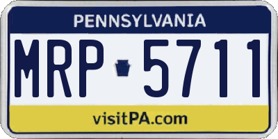 PA license plate MRP5711