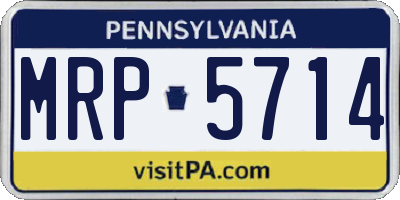PA license plate MRP5714
