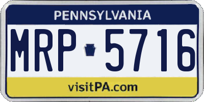 PA license plate MRP5716