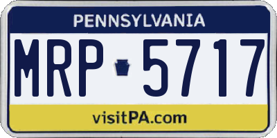 PA license plate MRP5717
