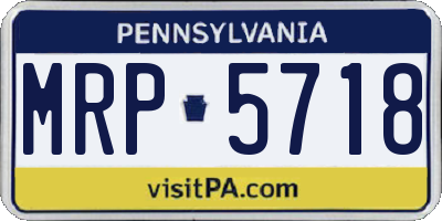 PA license plate MRP5718