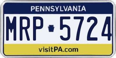 PA license plate MRP5724