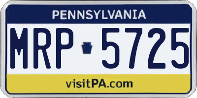 PA license plate MRP5725
