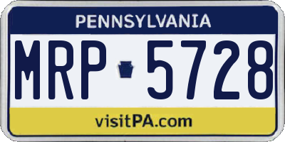PA license plate MRP5728