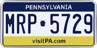 PA license plate MRP5729