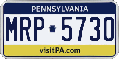 PA license plate MRP5730