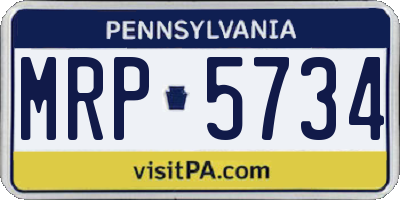 PA license plate MRP5734
