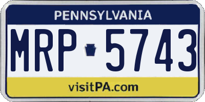 PA license plate MRP5743