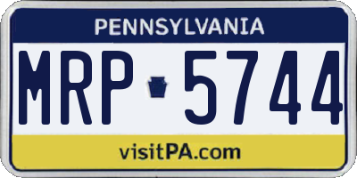 PA license plate MRP5744