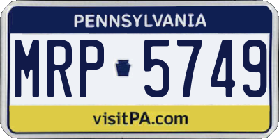 PA license plate MRP5749