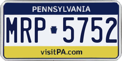 PA license plate MRP5752