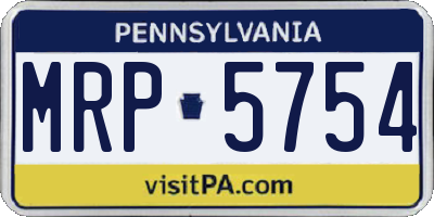 PA license plate MRP5754