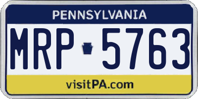 PA license plate MRP5763