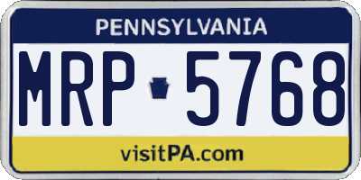 PA license plate MRP5768