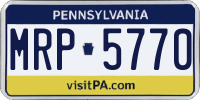 PA license plate MRP5770