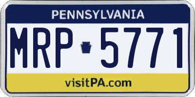 PA license plate MRP5771