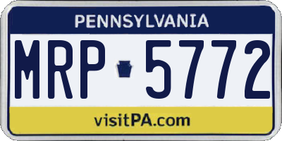 PA license plate MRP5772