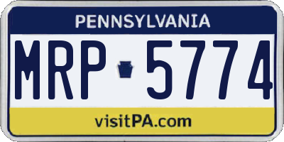 PA license plate MRP5774
