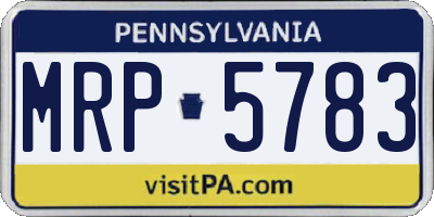 PA license plate MRP5783