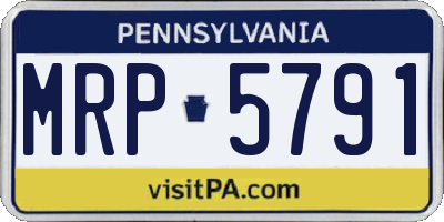 PA license plate MRP5791