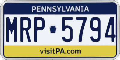 PA license plate MRP5794