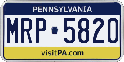 PA license plate MRP5820