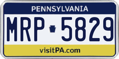 PA license plate MRP5829