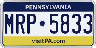PA license plate MRP5833