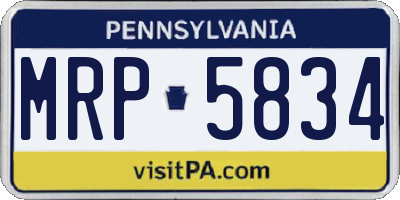 PA license plate MRP5834