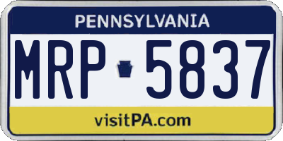 PA license plate MRP5837
