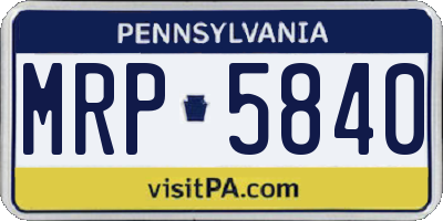 PA license plate MRP5840