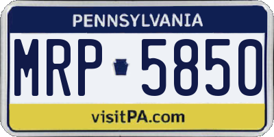PA license plate MRP5850