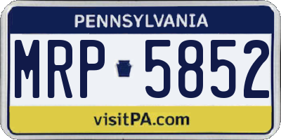 PA license plate MRP5852
