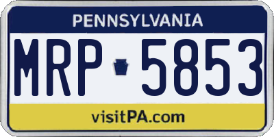 PA license plate MRP5853