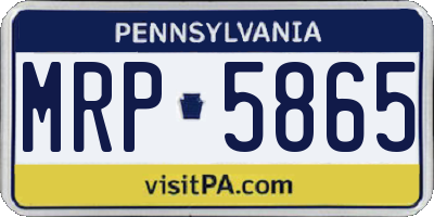 PA license plate MRP5865