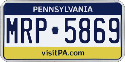 PA license plate MRP5869