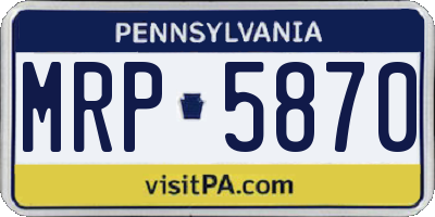 PA license plate MRP5870
