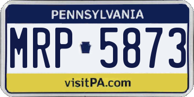 PA license plate MRP5873