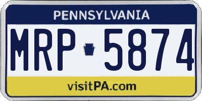 PA license plate MRP5874