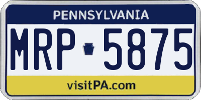 PA license plate MRP5875